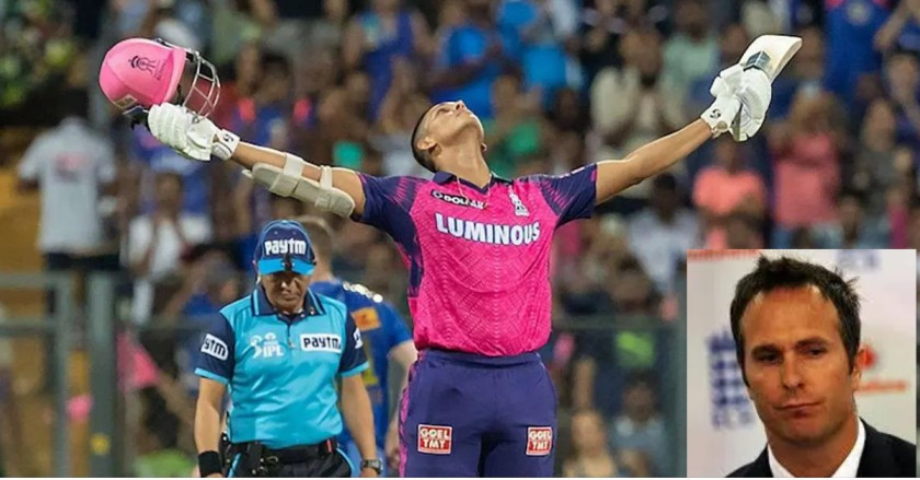 <p>IPL 2023: Michael Vaughan believes Yashasvi Jaiswal will hit hundreds for India following the RR batter's century against MI.</p>