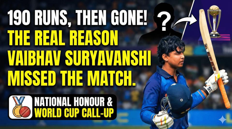 190 Runs, Then Gone - The Real Reason Vaibhav Suryavanshi Missed the Manipur Clash in VHT 2025/26
