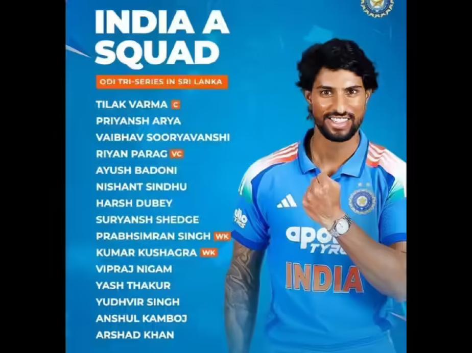 India A to play ODI Tri Series and two test matches in Sri Lanka from 9th June, Team announced 

&nbsp;