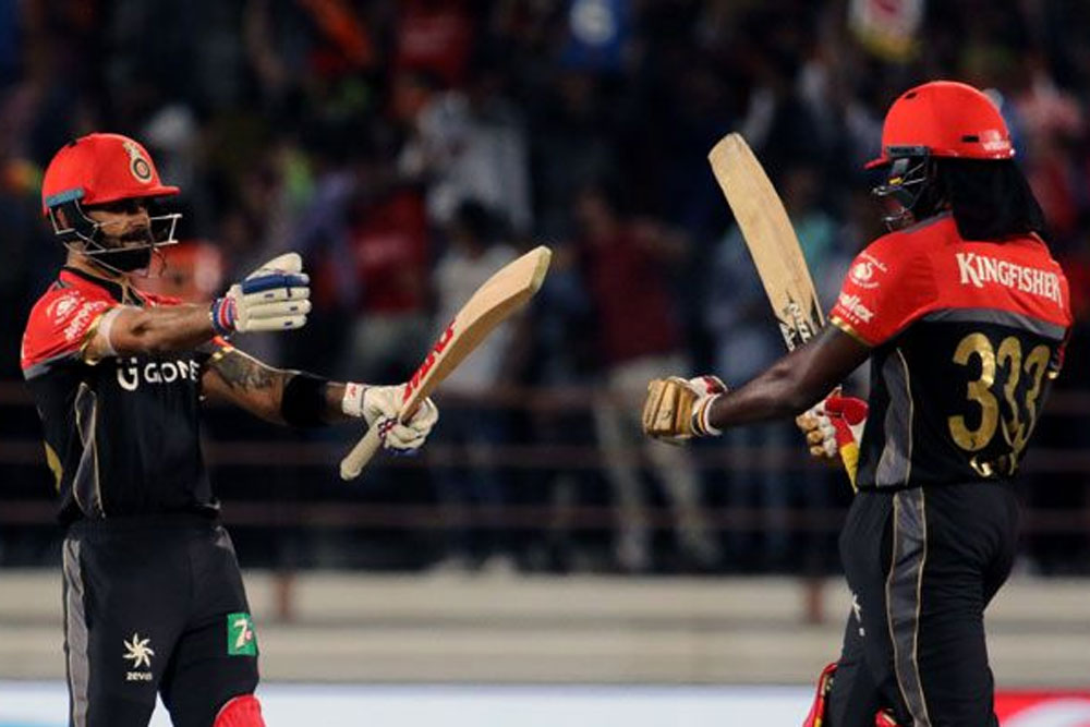 'I remember Virat Kohli kept blocking a few balls when I was on 98,' Chris Gayle remembers former Royal Challengers Bangalore captain Virat Kohli's gesture.
