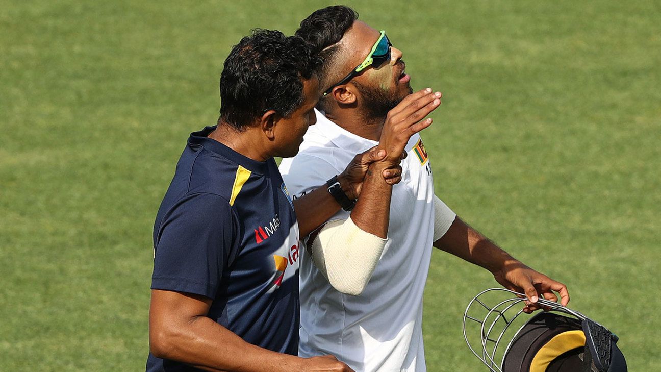 Damage to Kusal Mendis on intense day for Sri Lanka