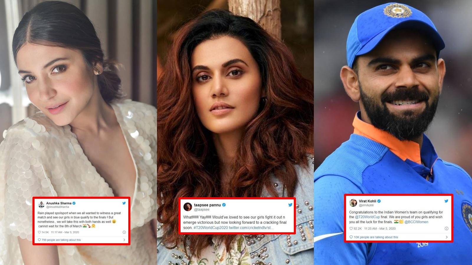 Anushka Sharma, Taapsee Pannu, Virat Kohli and others congratulate Indian women's cricket team as they enter T20 World Cup final | Hindi Movie News - Bollywood - Times of India