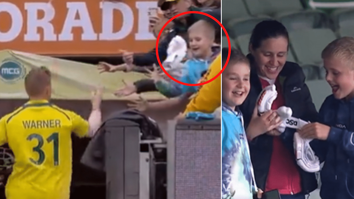 AUS vs ENG: David Warner throws his cricket glove to young fan at MCG, adorable video goes viral
