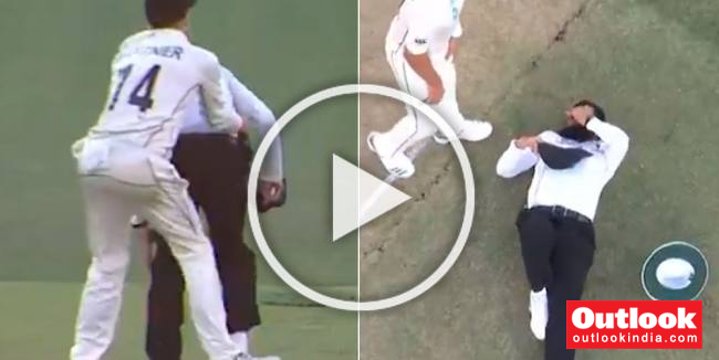 AUS Vs NZ, 1st Test: Record-Breaking Aleem Dar Comes Off Second Best After Hilarious Clash With Mitchell Santner -- WATCH