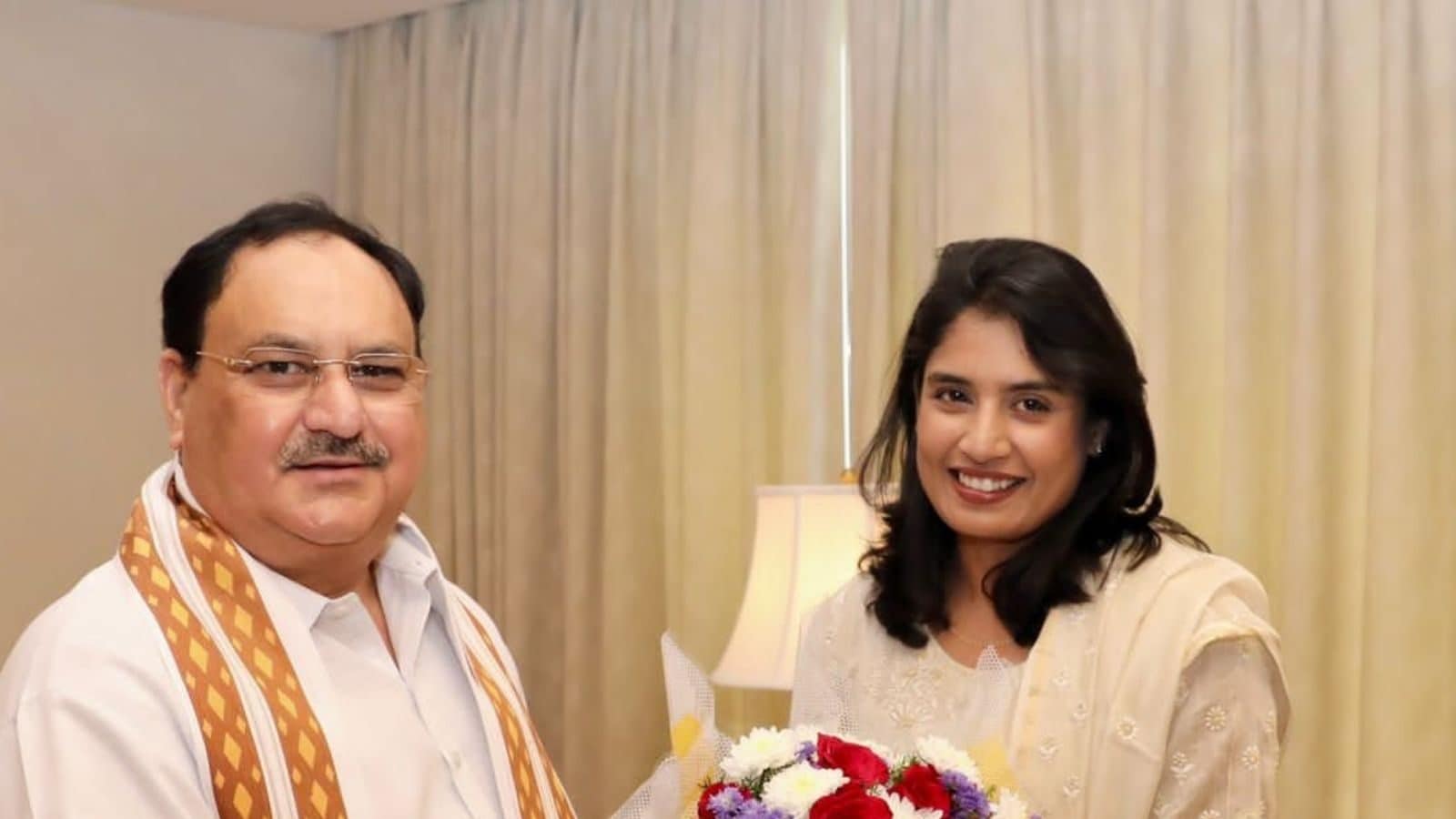 Former India Women's Team Captain Mithali Raj Meets BJP National President JP Nadda