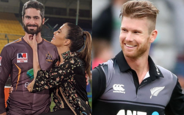 'I'll kiss you, if you keep it' - James Neesham tells Ben Cutting as his wife says bye to his beard