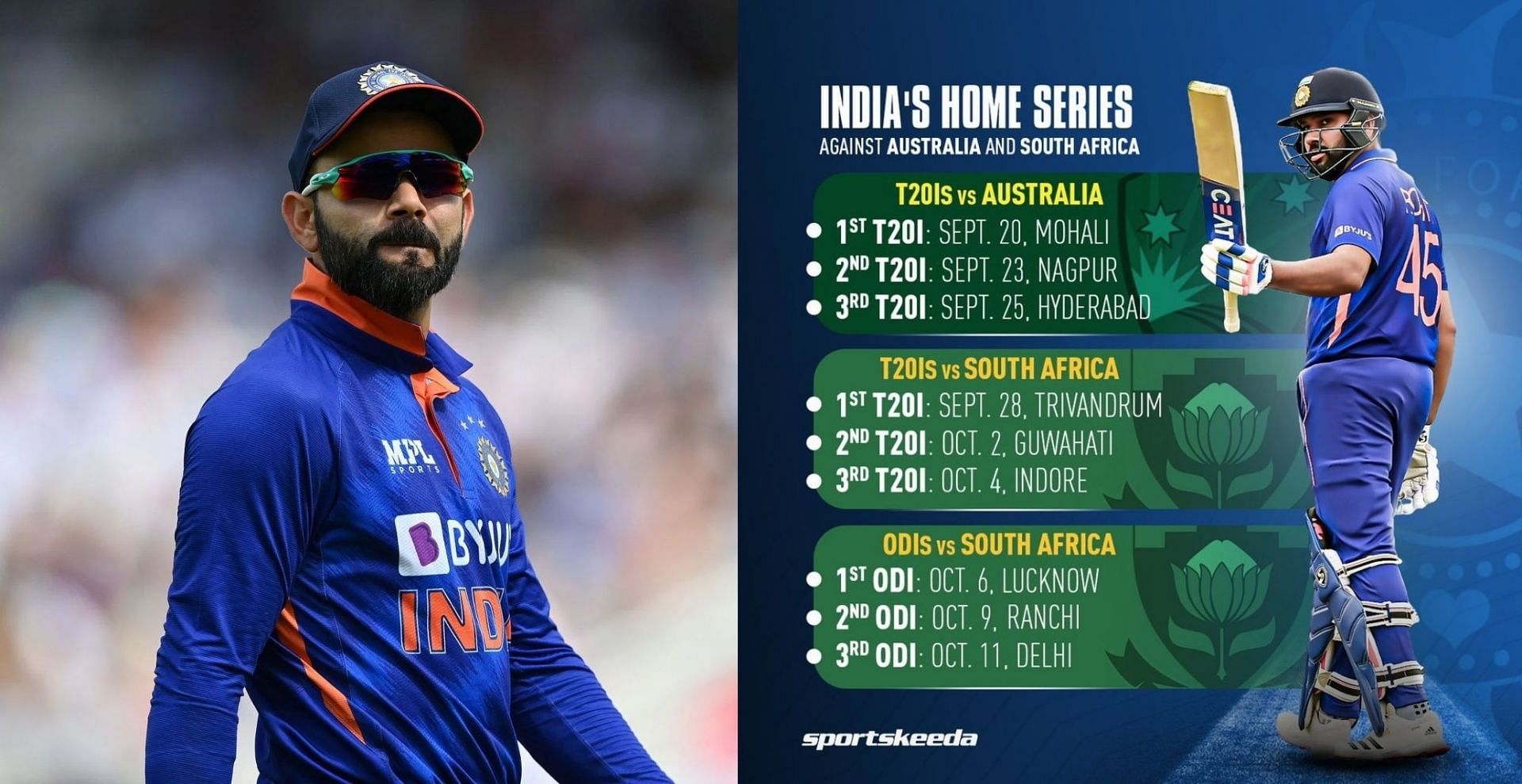 India's upcoming cricket matches before T20 World Cup 2022: Full India cricket schedule, venues and match timings in IST