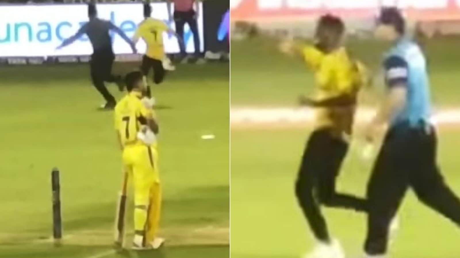 IPL 2022: Fans Breaches Security at Brabourne Stadium to Meet MS Dhoni, Gets Stopped by On-field Umpire - WATCH