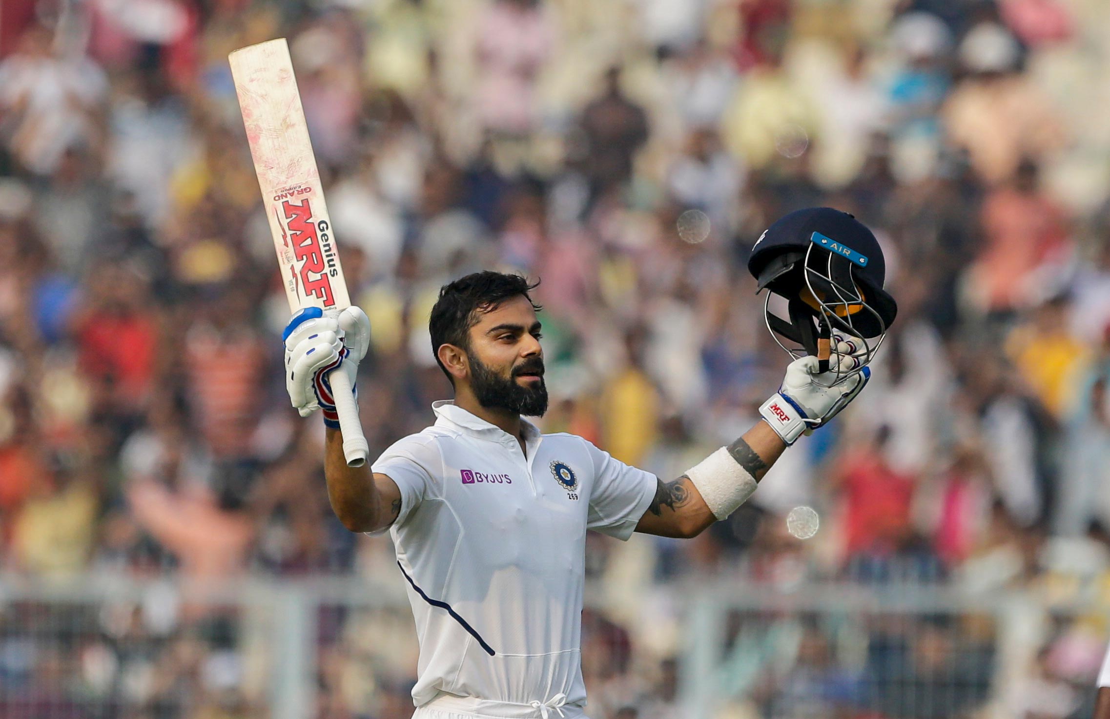 Kohli shines as India close in on pink-ball triumph