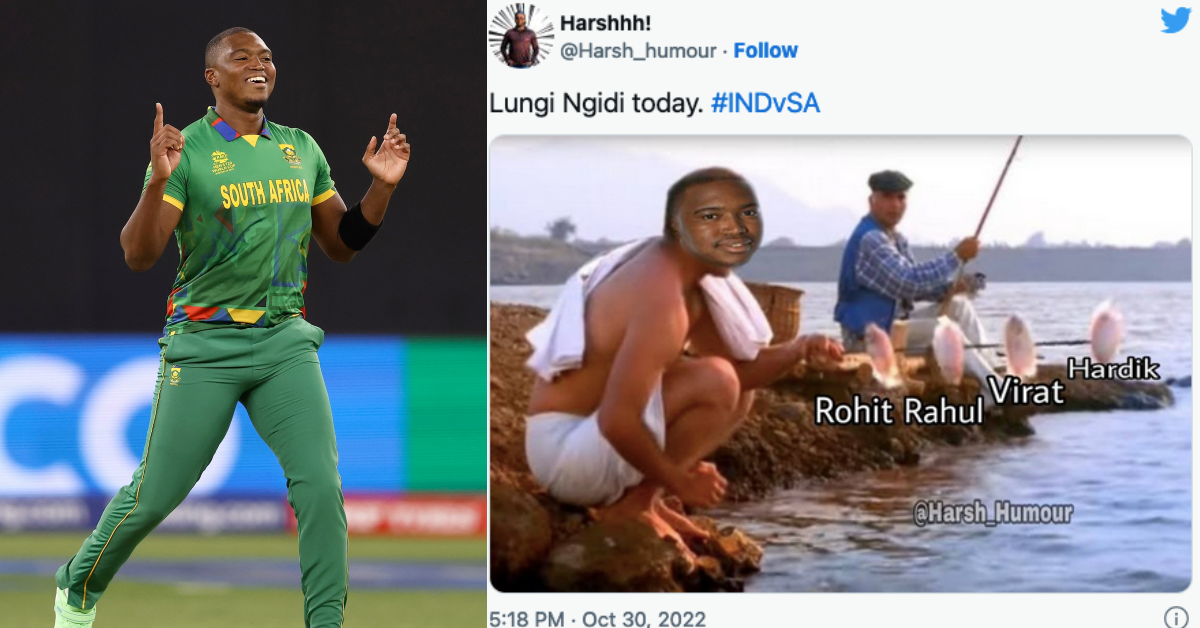 "Lungi Ngidi Is On Fire" - Twitter Reacts As South Africa Pacer Destroys Indian Batting Unit In T20 World Cup 2022