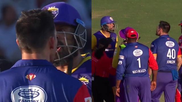 Mitchell Johnson pushes Yusuf Pathan amid fight during LLC 2 match, watch viral video