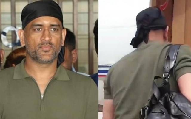 MS Dhoni sports a new look; seen wearing a black bandana at Jaipur airport - CricTracker
