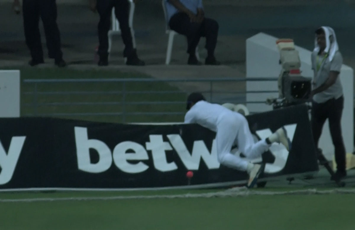 Perera stretchered off after nasty crash