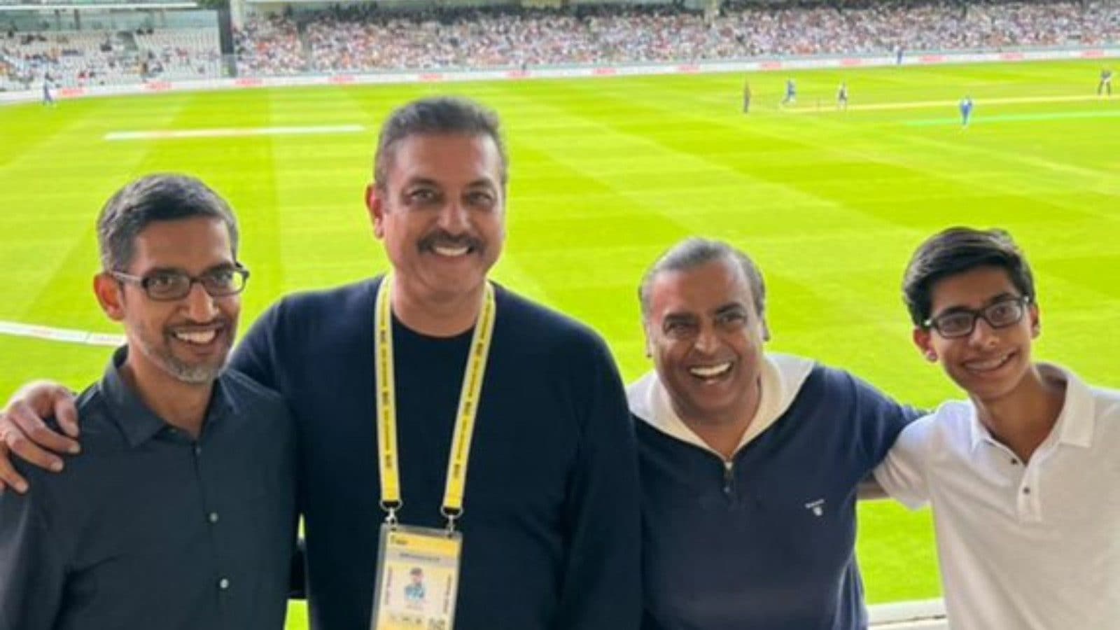 Ravi Shastri Watches The Hundred With Sundar Pichai and Mukesh Ambani | Pics Go Viral
