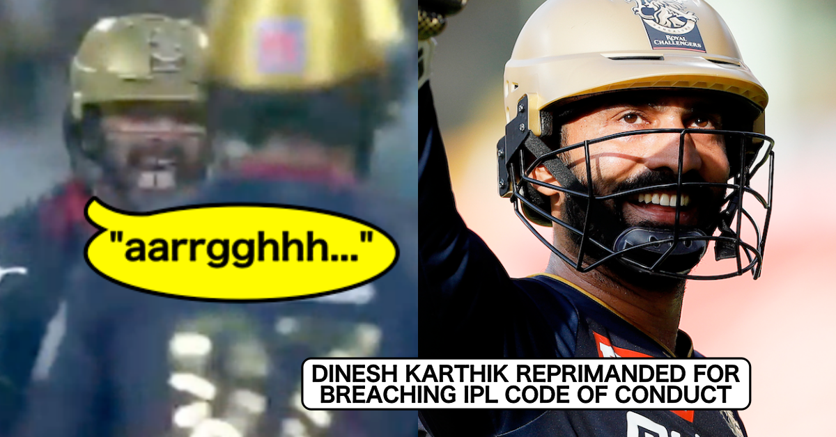 RCB Star Dinesh Karthik Reprimanded For Violating IPL Code of Conduct During Eliminator Clash vs LSG