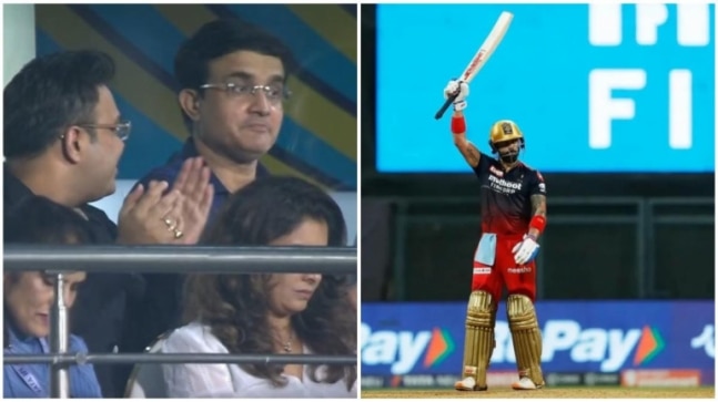 Sourav Ganguly's reaction to Virat Kohli's boundary during LSG vs RCB match is viral. Watch