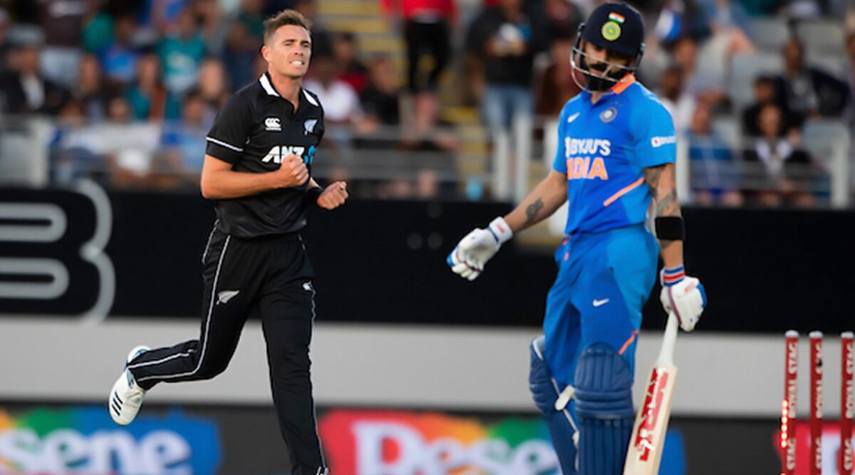 Tim Southee Makes Virat Kohli His Bunny, Gets Indian Skipper Out for Record Ninth Time During IND vs NZ 2nd ODI Match in Auckland | 