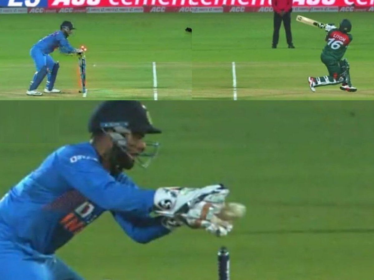[VIDEO] Another blunder! Rishabh Pant messes up an easy stumping; gives lifeline to Liton Das