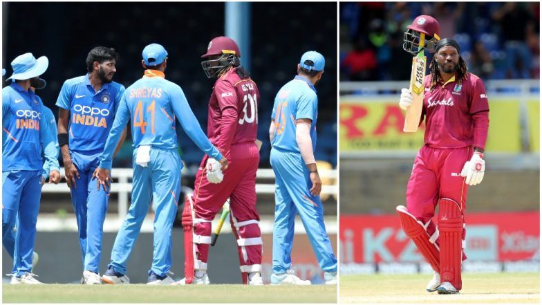 Was This Chris Gayle's Last ODI? Virat Kohli and Teammates Congratulate 'Universe Boss' As He Walkes off Following an Entertaining Knock during IND vs WI 3rd ODI Match (Watch Video) | LatestLY