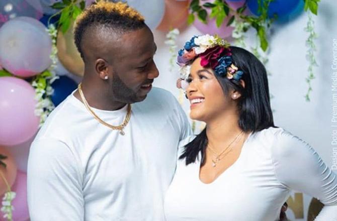 Watch video: Andre Russell and wife announce arrival of their first baby in style